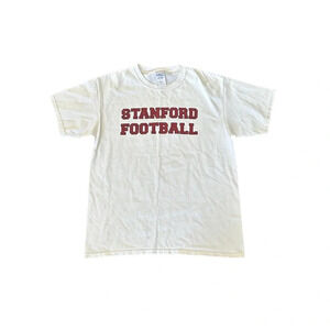 Unisex white Stanford Football T-shirt YXL 100% cotton